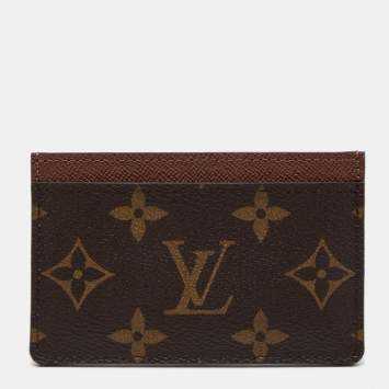 Pre Owned Louis Vuitton Brown Monogram Canvas Card Holder