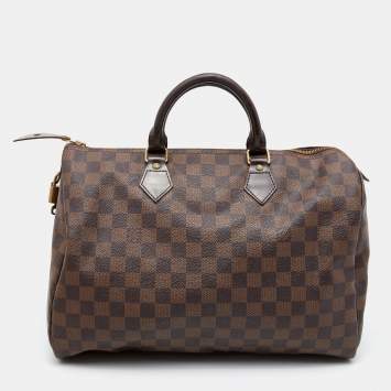 Pre Owned Louis Vuitton Damier Ebene Canvas Speedy 35 Bag