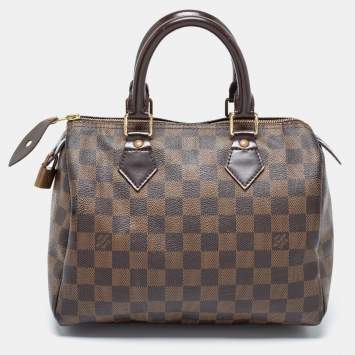 Pre Owned Louis Vuitton Damier Ebene Canvas Speedy 25 Bag