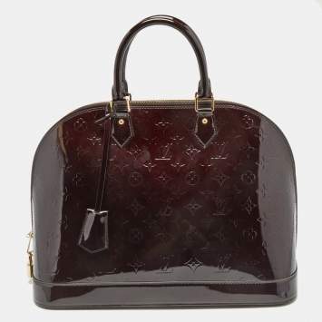 Pre Owned Louis Vuitton Amarante Monogram Vernis Leather Alma GM Bag
