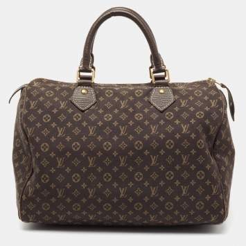 Pre Owned Louis Vuitton Fusain Monogram Idylle Canvas and Leather Speedy 30 Bag