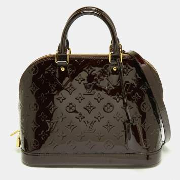 Pre Owned Louis Vuitton Amarante Monogram Vernis Alma PM Bag