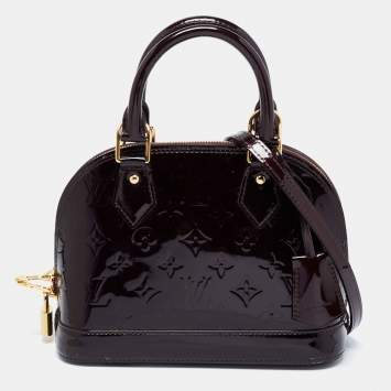 Pre Owned Louis Vuitton Amarante Monogram Vernis Alma BB Bag