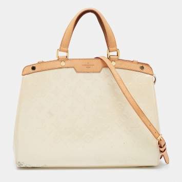 Pre Owned Louis Vuitton Blanc Corail Monogram Vernis Brea GM Bag
