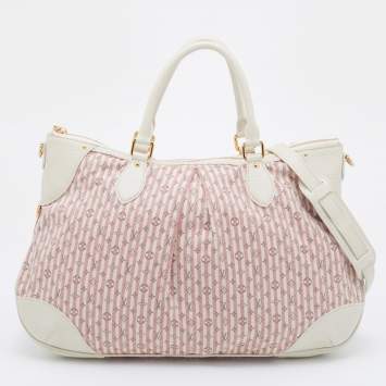 Pre Owned Louis Vuitton Red/White Mini Lin Canvas Croisette Marina GM Bag