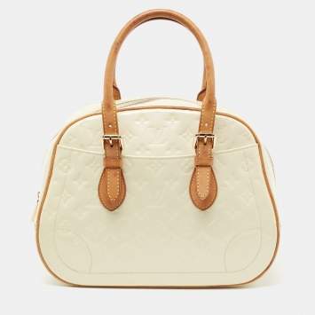 Pre Owned Louis Vuitton Cream Monogram Vernis Summit Drive Bag