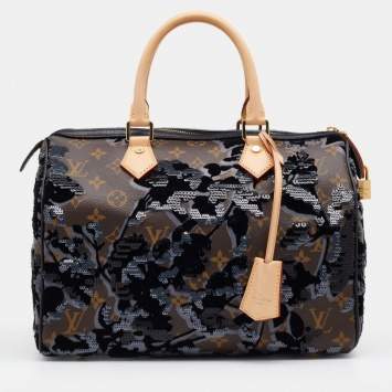 Pre Owned Louis Vuitton Monogram Canvas Limited Edition Fleur De Jais Speedy 30 Bag