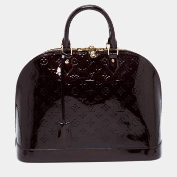 Pre Owned Louis Vuitton Amarante Monogram Vernis Leather Alma GM Bag