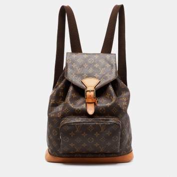 Pre Owned Louis Vuitton Brown Monogram Canvas And Leather Montsouris GM Bag