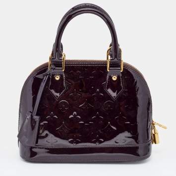 Pre Owned Louis Vuitton Amarante Monogram Vernis Alma BB Bag