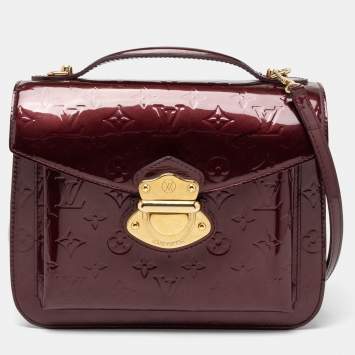 Pre Owned Louis Vuitton Amarante Monogram Vernis Romaine Bag