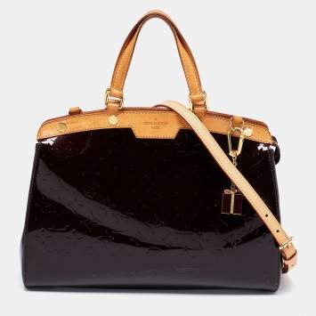 Pre Owned Louis Vuitton Amarante Monogram Vernis Brea MM Bag
