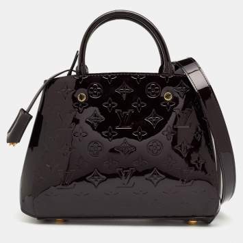 Pre Owned Louis Vuitton Amarante Monogram Vernis Montaigne BB Bag