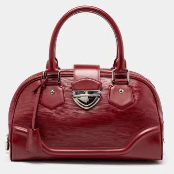 Pre Owned Louis Vuitton Rubis Epi Leather Bowling Montaigne GM Bag
