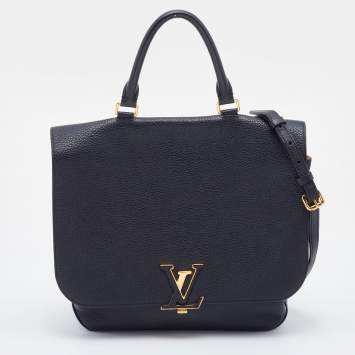 Pre Owned Louis Vuitton Black Taurillon Leather Volta Top Handle Bag