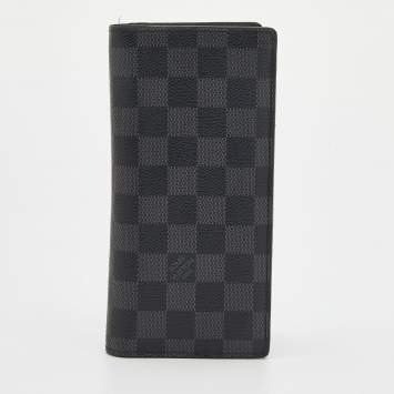Pre Owned Louis Vuitton Damier Graphite Canvas Brazza Wallet