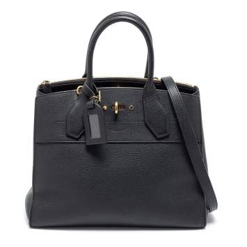 Pre Owned Louis Vuitton Black Leather City Steamer MM Bag