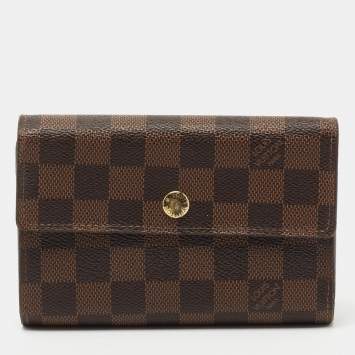 Pre Owned Louis Vuitton Damier Ebene Canvas Alexandra Wallet