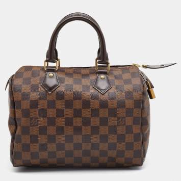 Pre Owned Louis Vuitton Damier Ebene Canvas NM Speedy 25 Bag