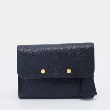 Pre Owned Louis Vuitton Black Monogram Empreinte Pont Neuf Compact Wallet