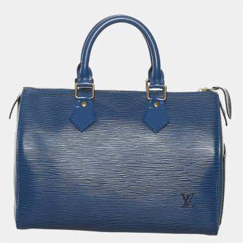 Pre Owned Louis Vuitton Blue Epi Speedy 25
