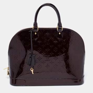 Pre Owned Louis Vuitton Amarante Monogram Vernis Alma GM Bag