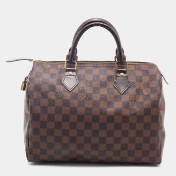 Pre Owned Louis Vuitton Damier Ebene Canvas Speedy 30 Bag
