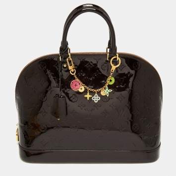 Pre Owned Louis Vuitton Amarante Monogram Vernis Alma GM Bag
