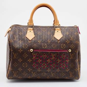 Pre Owned Louis Vuitton Fuchsia Monogram Perforated Canvas Limited Edition Speedy 30 Bag