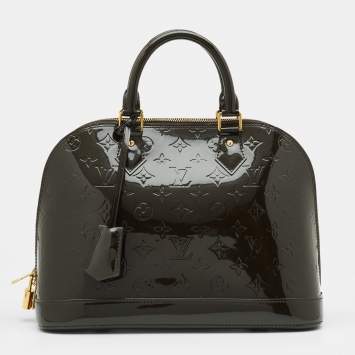Pre Owned Louis Vuitton Terre D’Ombre Monogram Vernis Alma PM Bag