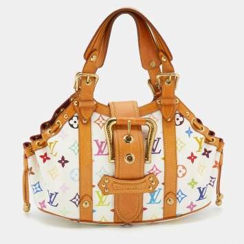 Pre Owned Louis Vuitton White Multicolore Monogram Canvas Theda GM Bag