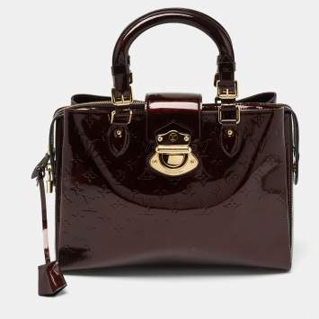 Pre Owned Louis Vuitton Amarante Monogram Vernis Melrose Avenue Bag