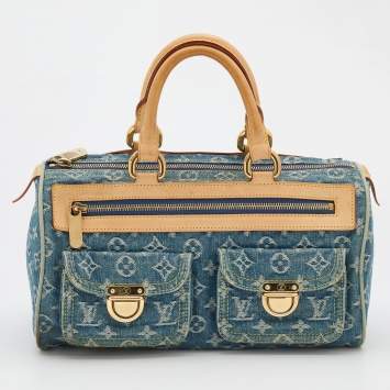 Pre Owned Louis Vuitton Monogram Denim Neo Speedy Bag