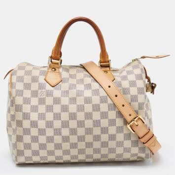 Pre Owned Louis Vuitton Damier Azure Canvas Speedy Bandouliere 30 Bag