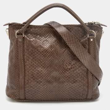 Pre Owned Louis Vuitton Etoupe Monogram Python Antheia Ixia PM Bag