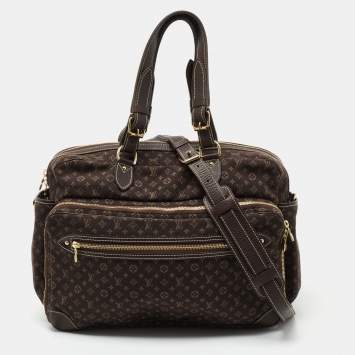 Pre Owned Louis Vuitton Ebene Monogram Mini Lin Canvas Sac A Langer Diaper Bag