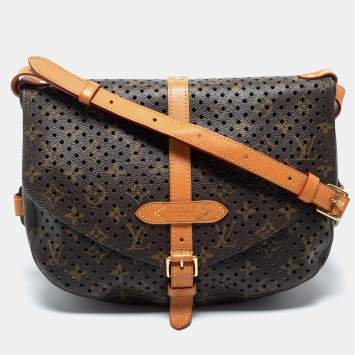 Pre Owned Louis Vuitton Perforated Monogram Canvas and Leather Saumur 30 Messenger Bag