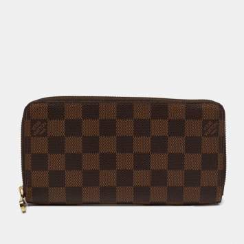 Pre Owned Louis Vuitton Damier Ebene Canvas Zippy Wallet