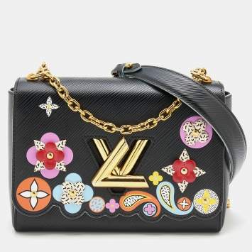 Pre Owned Louis Vuitton Black Epi Leather Limited Edition Flower Twist Bag