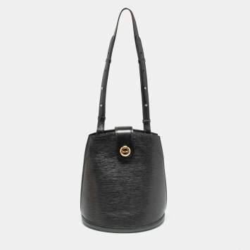 Pre Owned Louis Vuitton Black Epi Leather Cluny Bag