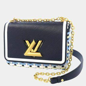Pre Owned Louis Vuitton Navy Blue Epi Leather Braided Twist Guinguette Shoulder Bag 