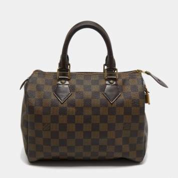 Pre Owned Louis Vuitton Damier Ebene Canvas Speedy 25 Bag