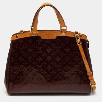 Pre Owned Louis Vuitton Rouge Fauviste Monogram Vernis Brea GM Bag
