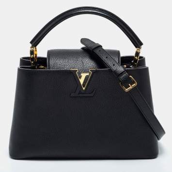 Pre Owned Louis Vuitton Black Taurillon Leather Capucines PM Bag