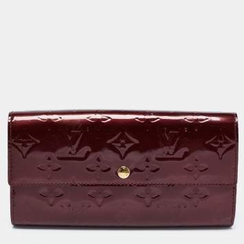 Pre Owned Louis Vuitton Amarante Monogram Vernis Sarah Wallet