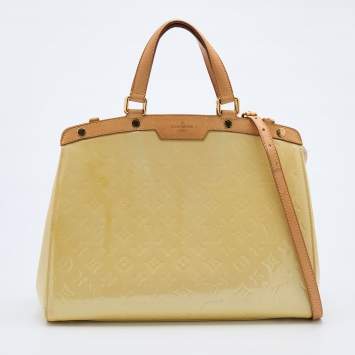Pre Owned Louis Vuitton Corail Monogram Vernis Brea GM Bag