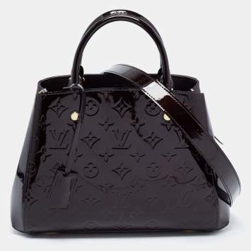 Pre Owned Louis Vuitton Amarante Monogram Vernis Montaigne BB Bag