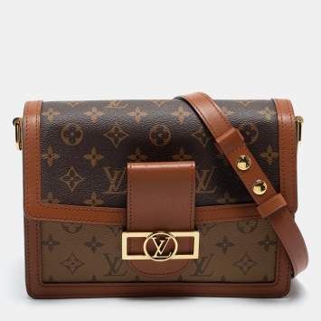 Pre Owned Louis Vuitton Monogram/Monogram Reverse Canvas Dauphine MM Bag