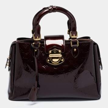 Pre Owned Louis Vuitton Amarante Monogram Vernis Melrose Avenue Bag