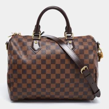 Pre Owned Louis Vuitton Damier Ebene Canvas Speedy Bandouliere 30 Bag
